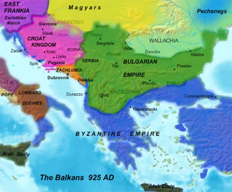 Карта Болгарии в IX—X веках Болгария в IX—X веках
